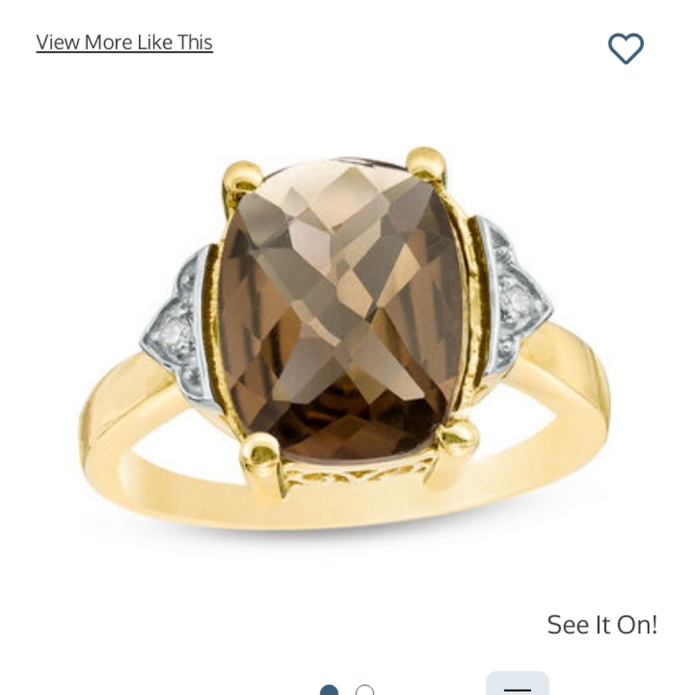 JWBR Jane Seymour-Smoky Quartz & Diamond Sterling Silver Ring-6.75